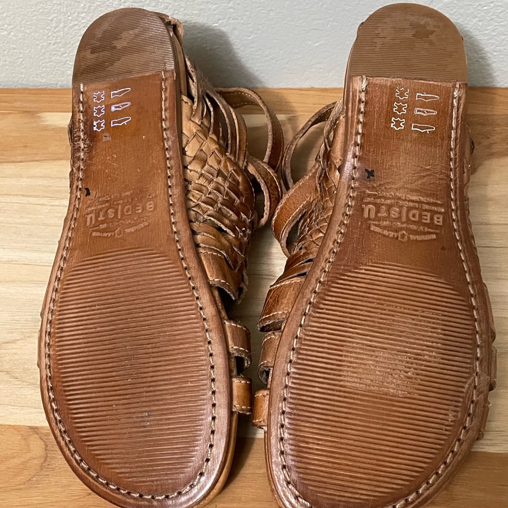 Bed Stu Claire III Tan/Brown Woven Gladiator Sandals size 6 - Picture 8 of 9